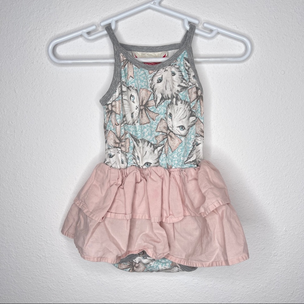 Little Wings kitties skirted bodysuit sz 6 mo